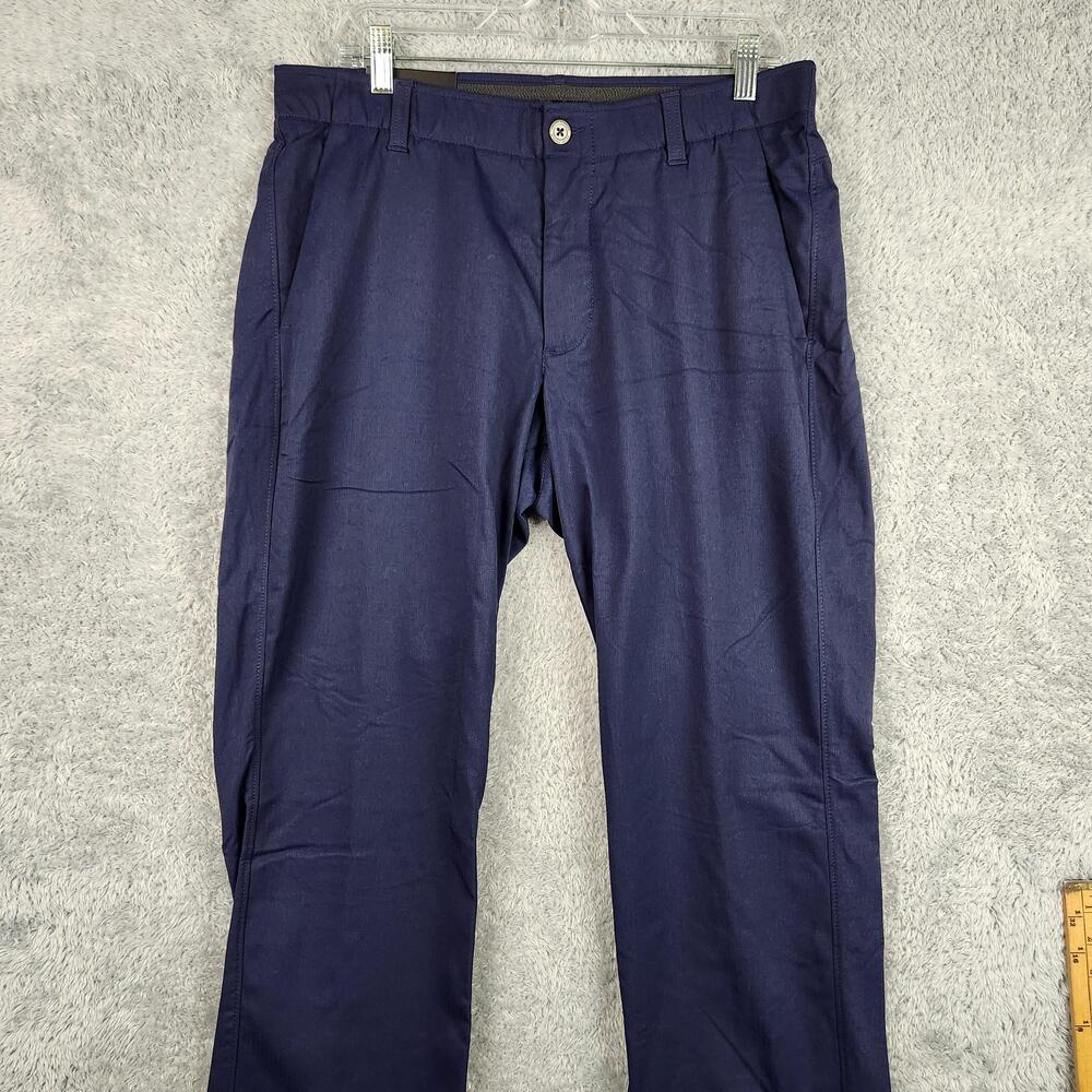 Under Armour Showdown Pants Mens 34 Navy Blue Golf Stretch Performance Unhemmed